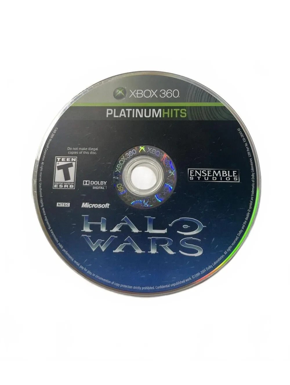 Xbox 360 Halo Wars Video Game Platinum Hits Game Disc Rated Teen